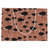 Illustratiepatroon voor vogels Ostrich Bird Groot Cadeauzakje (Achterkant)