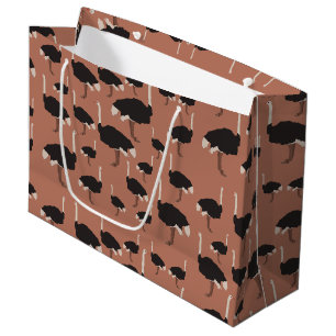 Illustratiepatroon voor vogels Ostrich Bird Groot Cadeauzakje