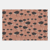 Illustratiepatroon voor vogels Ostrich Bird Inpakpapier Vel (Voorkant 2)