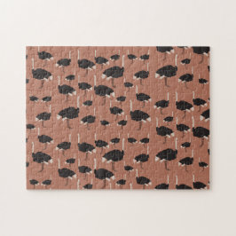 Illustratiepatroon voor vogels Ostrich Bird Legpuzzel