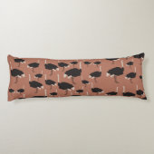 Illustratiepatroon voor vogels Ostrich Bird Lichaamskussen (Achterkant)