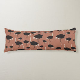 Illustratiepatroon voor vogels Ostrich Bird Lichaamskussen