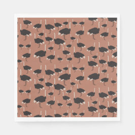 Illustratiepatroon voor vogels Ostrich Bird Servet