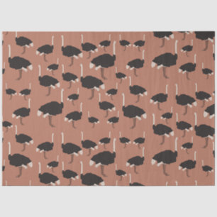 Illustratiepatroon voor vogels Ostrich Bird Tissuepapier