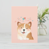 Illustratieportret Corgi Butt Pet Dog Bedankkaart (Staand voorkant)