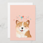 Illustratieportret Corgi Butt Pet Dog Bedankkaart (Voorkant / Achterkant)