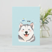Illustratieportret Siberian Husky Pet Dog Bedankkaart (Staand voorkant)