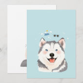 Illustratieportret Siberian Husky Pet Dog Bedankkaart (Voorkant / Achterkant)