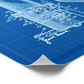 Illustraties blauwPrint voor Barber Pole Poster Pa (Hoek)