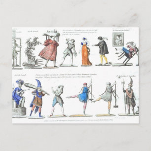 Illustraties Franse ballettekens Briefkaart