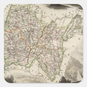 Illustraties, landschappen vierkante sticker