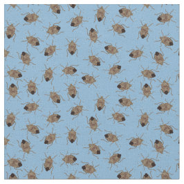 Illustraties met bruine Stink-bugs op blauw gevild Stof