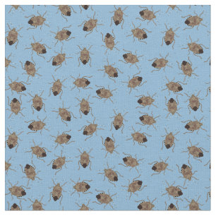 Illustraties met bruine Stink-bugs op blauw gevild Stof