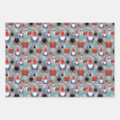 Illustraties met Kerstmis voor kleine Gnomen Snowf Inpakpapier Vel (Voorkant 3)