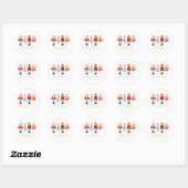 Illustraties met kerstvoedingskraker ronde sticker (Vel)