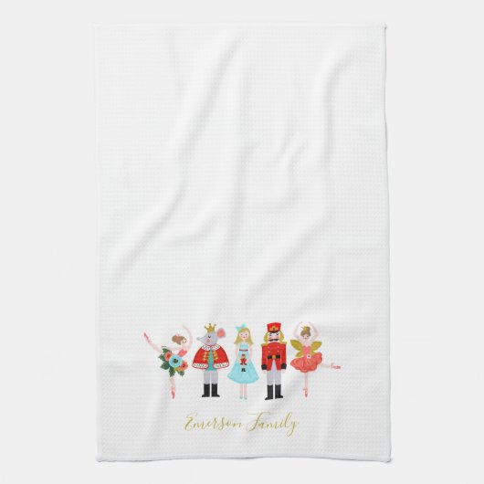 Illustraties met kerstvoedingskraker theedoek (Verticaal)