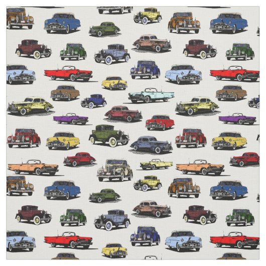 Illustraties met Vintage Cars Random Pattern Stof (Swatch)