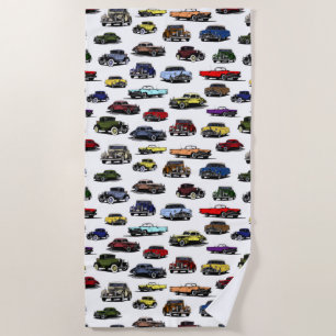 Illustraties met Vintage Cars Random Pattern Strandlaken
