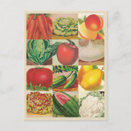 Illustraties ter illustratie van  groenten en frui briefkaart