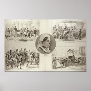 Illustraties van aanvallen op koningin Victoria Poster