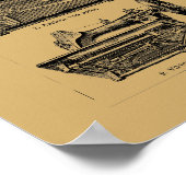 Illustraties van Antiek Victoriaans verloopnaaimac Poster (Hoek)