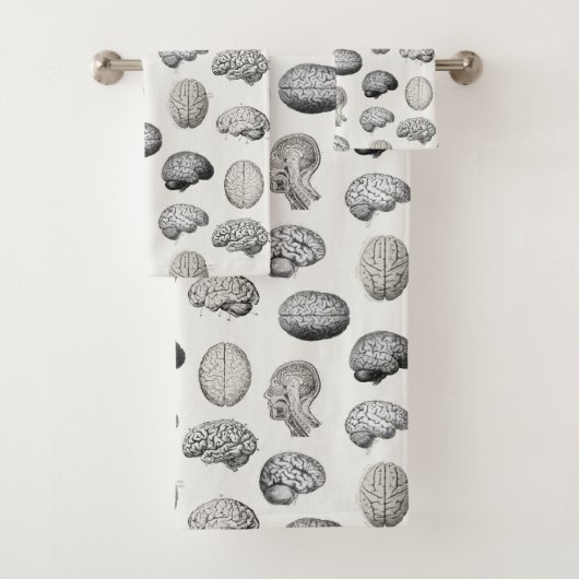 Illustraties van antieke hersen anatomie biologie bad handdoek (Insitu)