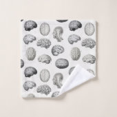 Illustraties van antieke hersen anatomie biologie bad handdoek (Wasdoekje)