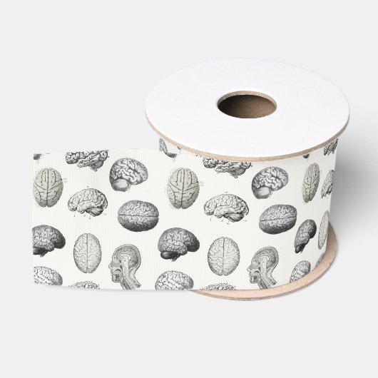Illustraties van antieke hersen anatomie biologie grosgrain lint (Spoel)