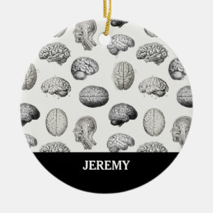 Illustraties van antieke hersen anatomie biologie keramisch ornament