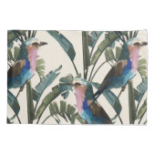 Illustraties van banaan plant, exotische vogel. kussensloop (Achterkant)