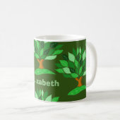 Illustraties van bomen met Leaves Pattern. Naam to Koffiemok (Voorkant rechts)