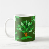 Illustraties van bomen met Leaves Pattern. Naam to Koffiemok (Links)