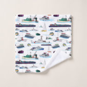 Illustraties van bootjes en schepen Willekeurig pa Bad Handdoek (Wasdoekje)