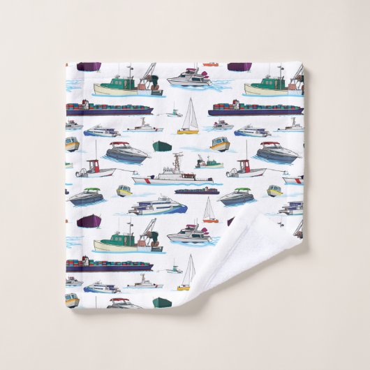 Illustraties van bootjes en schepen Willekeurig pa Bad Handdoek (Wasdoekje)