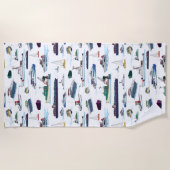 Illustraties van bootjes en schepen Willekeurig pa Strandlaken (Voorkant)