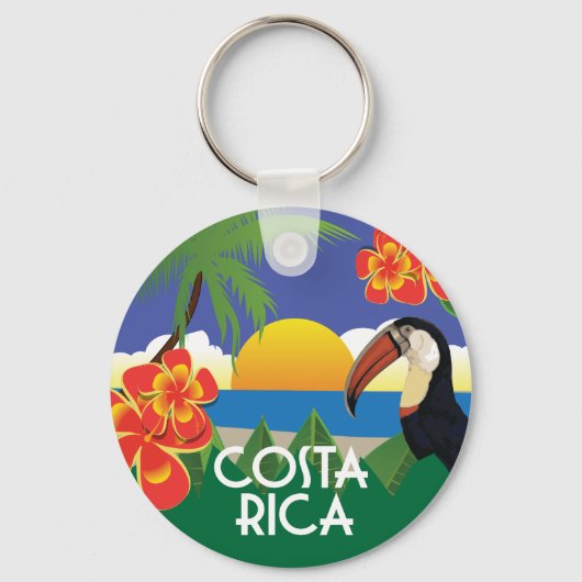 illustraties van de  stijl Costa Rica Sleutelhanger (Voorkant)