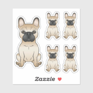 Illustraties van een schattige reuzen Franse buldo Sticker