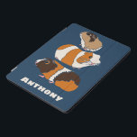 Illustraties van epileerprogramma's van Cute Guine iPad Pro Cover<br><div class="desc">Bescherm uw apparaat in stijl met deze gepersonaliseerde iPad cover. Het bevat een schattig realistisch stijlvoorbeeld van cavia's die tegen een blauw marineslein zijn geplaatst en die klaar zijn om met een naam te worden gepersonaliseerd.</div>