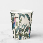 Illustraties van exotische bananen, bladeren, voge papieren bekers (Rechts)