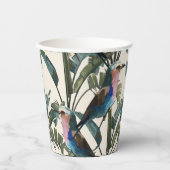 Illustraties van exotische bananen, bladeren, voge papieren bekers (Voorkant)