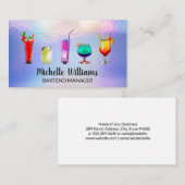 Illustraties van gemengde Drinken | Pastel-Folie Visitekaartje (Voorkant / Achterkant)