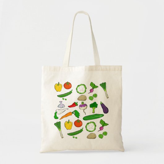 Illustraties van gemengde groenten tote bag (Voorkant)