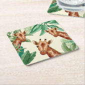 illustraties van Giraffe Kartonnen Onderzetters (Schuin)