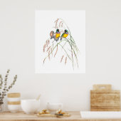  illustraties van Gouldian Finch Bird Poster (Keuken)