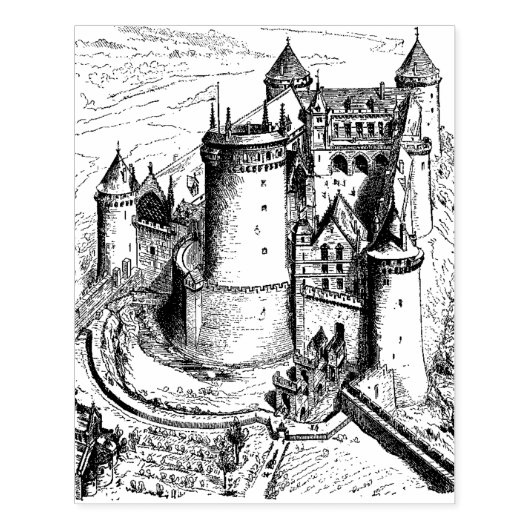  illustraties van het medieval Castle Rubberstempel (Afrduk)