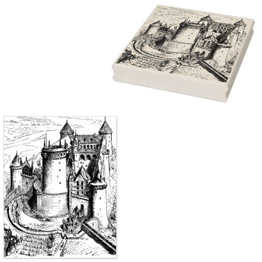  illustraties van het medieval Castle Rubberstempel (Gestempeld)