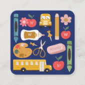 Illustraties van het pictogram Leerkrachten- en le Vierkante Visitekaartje (Voorkant)