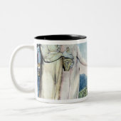 Illustraties van het werkboek tweekleurige koffiemok (Links)