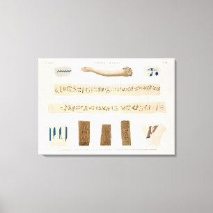 Illustraties van Hieroglyphics en de arm van een m Canvas Afdruk