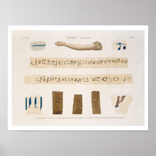 Illustraties van Hieroglyphics en de arm van een m Poster (Voorkant)